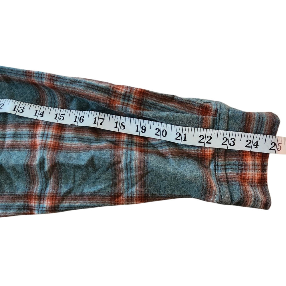 Pendleton Blue Rust Plaid Button Down Elbow Patch… - image 9